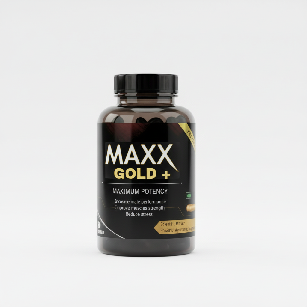 Maxx Gold + for Men on white background